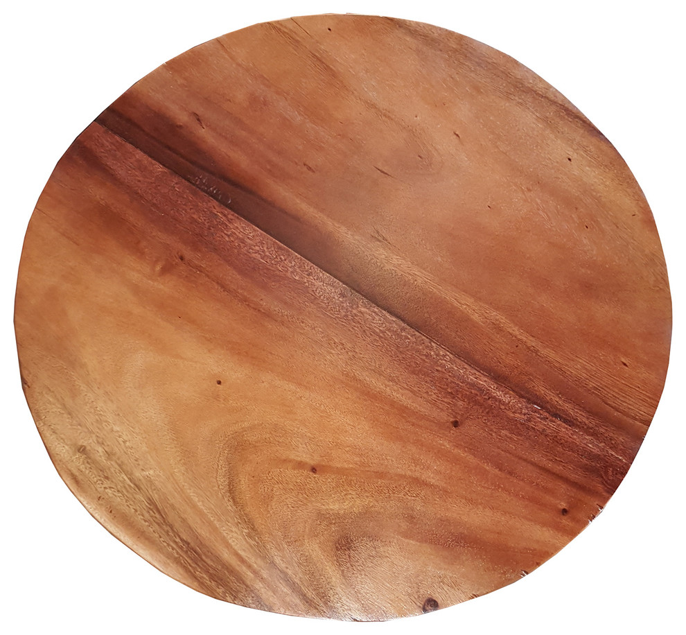 Suar Live Edge Round Coffee Table  32 quot  Rustic   Coffee Tables   by Chic Teak  Houzz