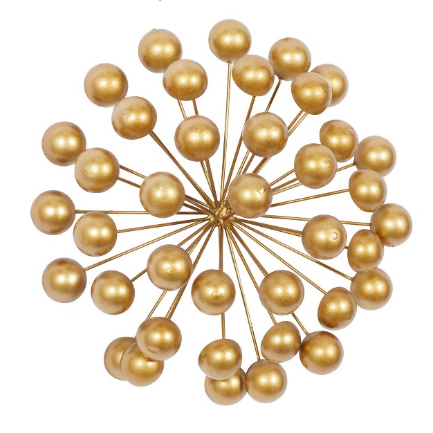 Metal Starburst Wall Decor With Orb Detailing Gold Cosmoliving By Cosmopolitan