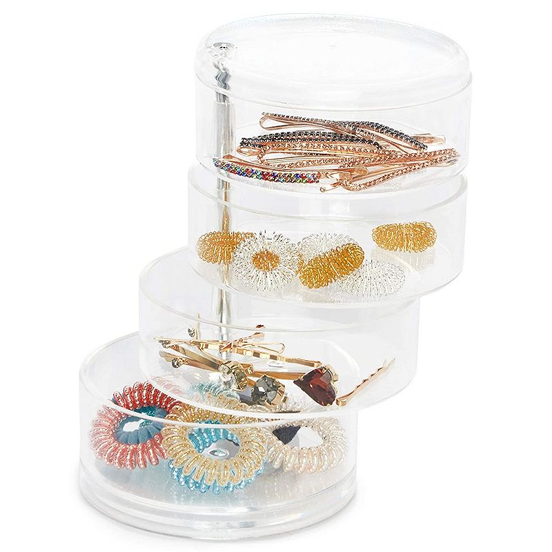 Plastic Jewelry Organizer， Hair Tie Container for Bathroom (4.5 x 6.9 In)