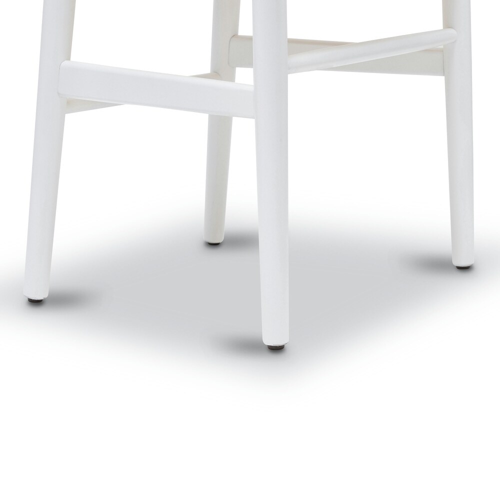 Poly and Bark Weave Chair   Solid Wood Frame (White)