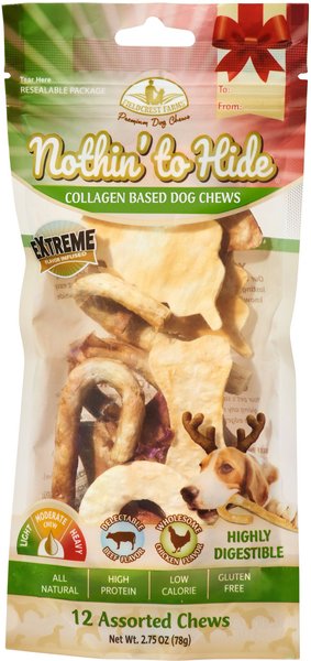 Fieldcrest Farms Nothin To Hide Holiday Small Chicken and Beef Dog Treats， 12 count