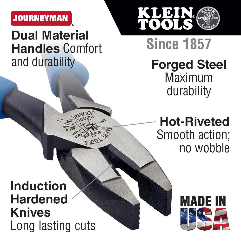 Klein Tools High Leverage Side Cutting Pliers for Heavy-Duty Cutting and 11-in-1 Magnetic Multi-Bit ScrewdriverNut Driver Tool Set M2O07103KIT