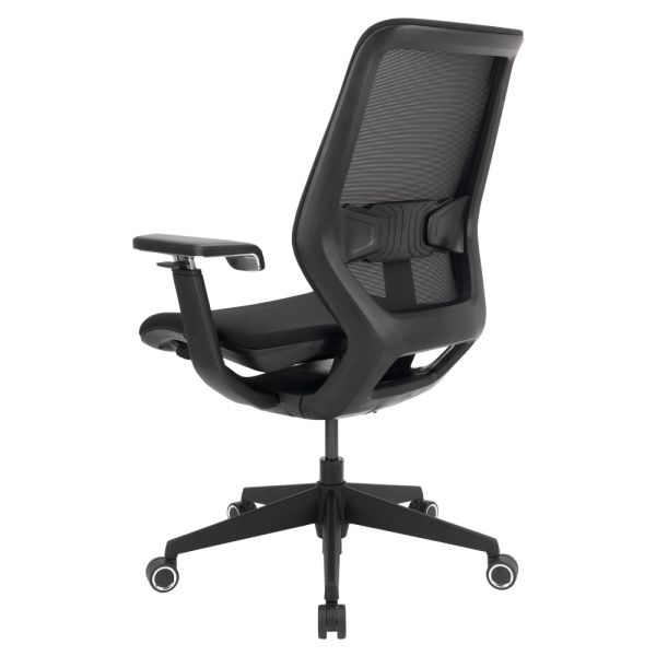 WorkPro Sentrix Ergonomic Mesh/Fabric Mid-Back Manager's Chair， 3D Arms， Black， BIFMA Certified