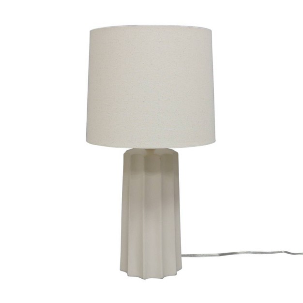 Ribbed Ceramic Table Lamp Cream