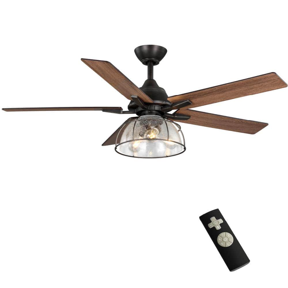 Home Decorators Collection Casun 52 in LED Indoor Aged Iron Ceiling Fan with Remote Control and Light Kit