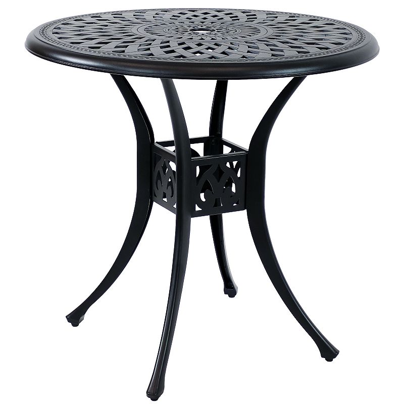 Sunnydaze 30.75 in Sigonella Cast Aluminum Round Patio Dining Table