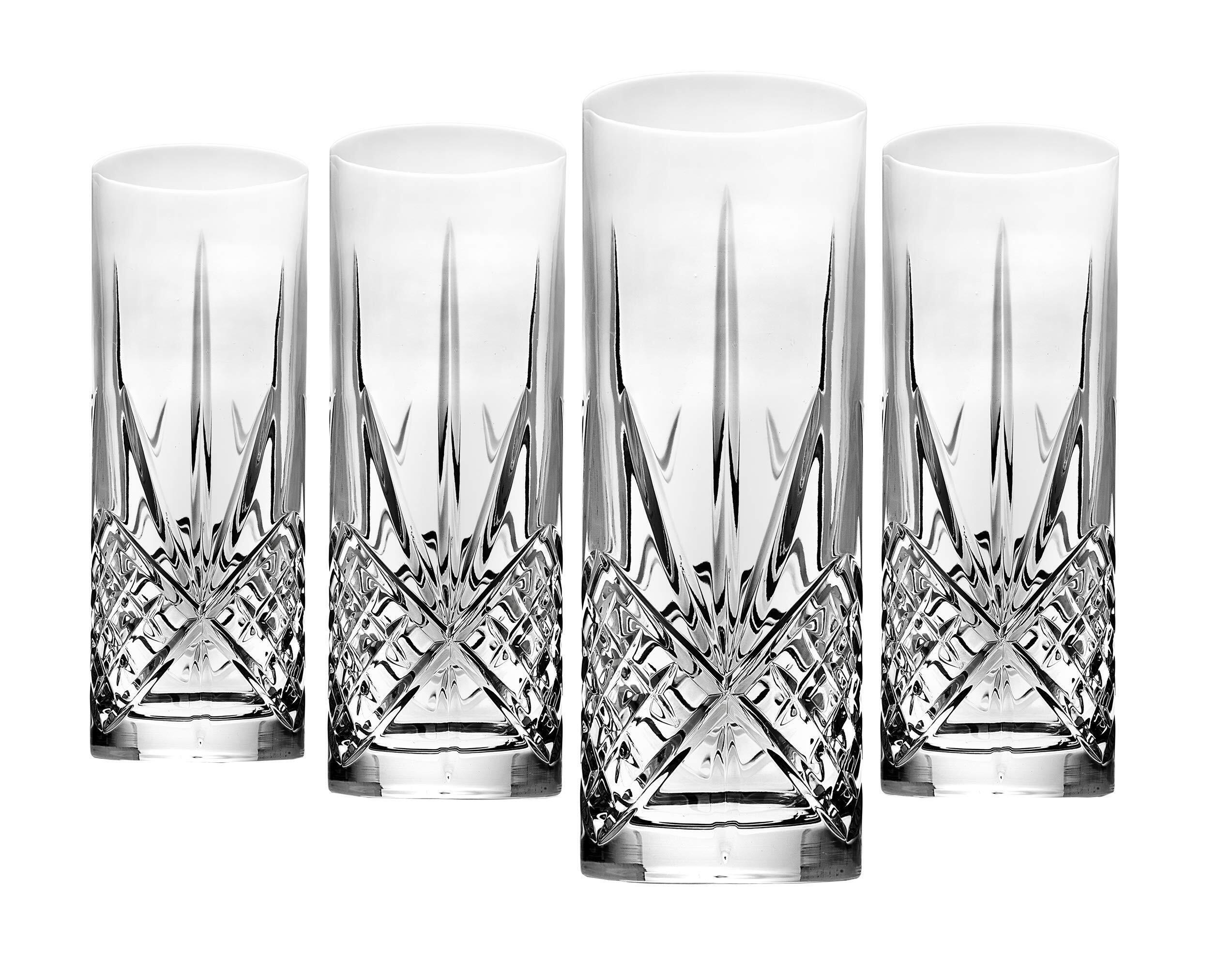 Tall Beverage Glasses Collins All Purpose Drinking Glasses- Dublin Collection, SET OF 4