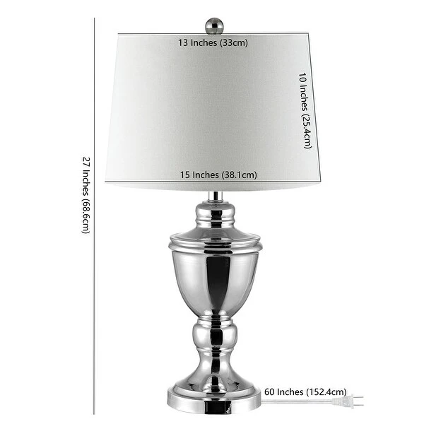 SAFAVIEH Lighting 27-inch Ressa Polished Nickel LED Table Lamp - 15