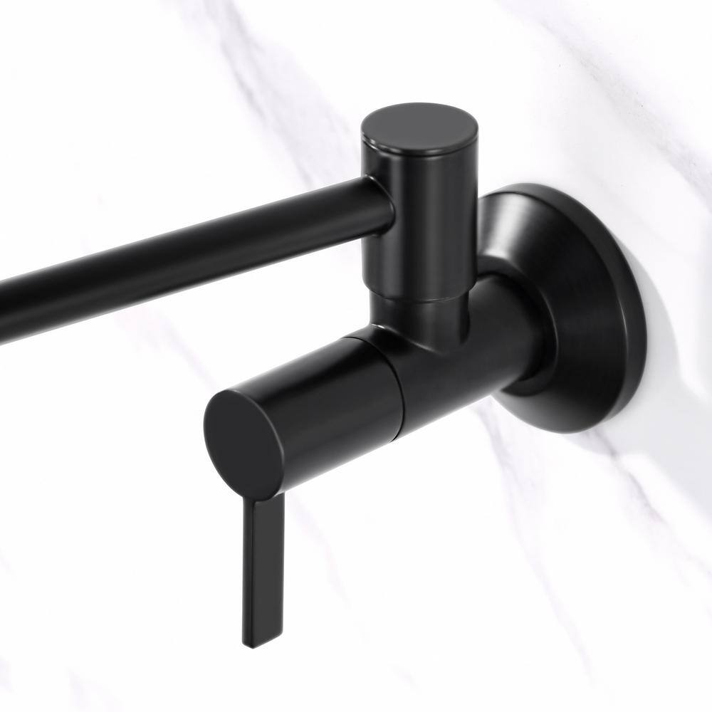 LUXIER Contemporary 2-Handle Wall-Mounted Pot Filler in Matte Black KTS17-TM-V