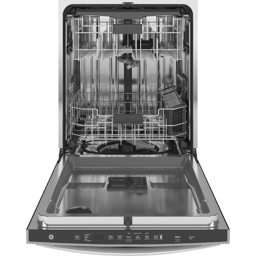 GE 24 in. Built-In Top Control Slate Dishwasher wStainless Steel Tub Bottle Jets 46 dBA GDT665SMNES