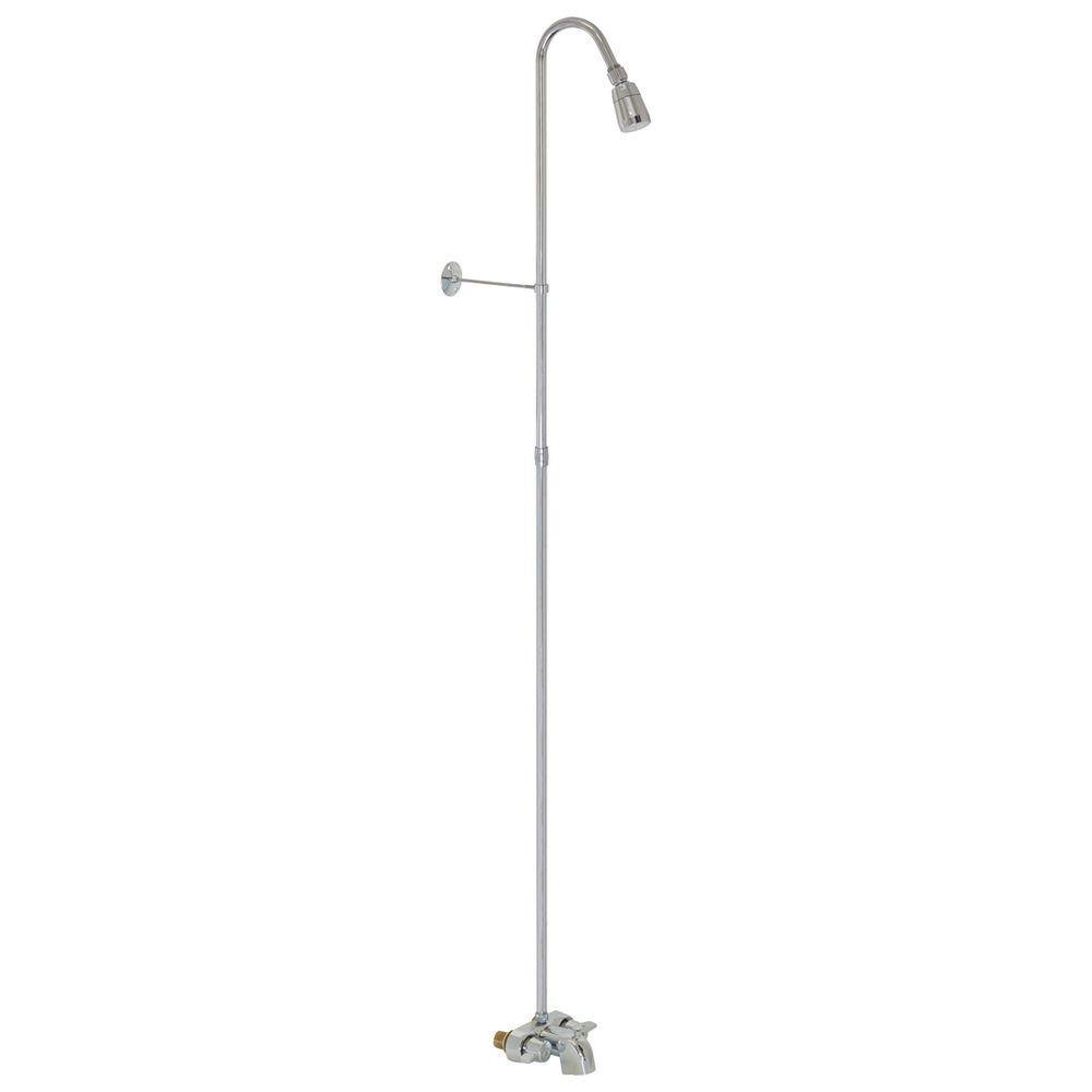 EZ-FLO 38 in. Bathcock Type 61-14 in. Add-On Shower Riser with Showerhead in Chrome 11127