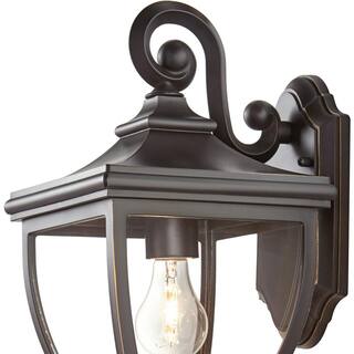 Home Decorators Collection 1-Light Oil-Rubbed Bronze Outdoor 8 in. Wall Lantern Sconce with Clear Glass 23462