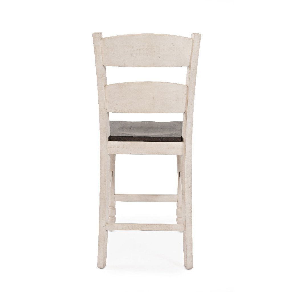 Loft White Ladderback Counter Stool