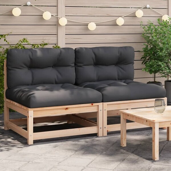 vidaXL Patio Furniture with Cushions Outdoor Sectional Seating Solid Wood Pine