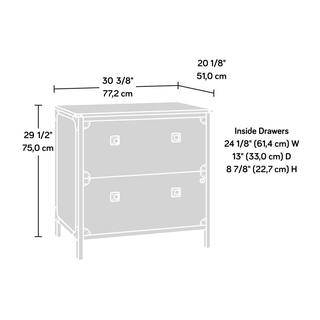 SAUDER Steel River Carbon Oak Decorative Lateral File Cabinet with Metal Frame 427549