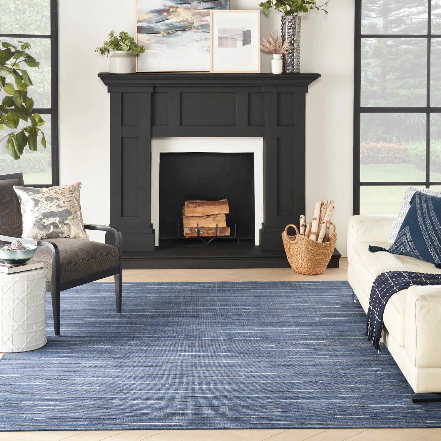 Interweave Navy Modern Rug