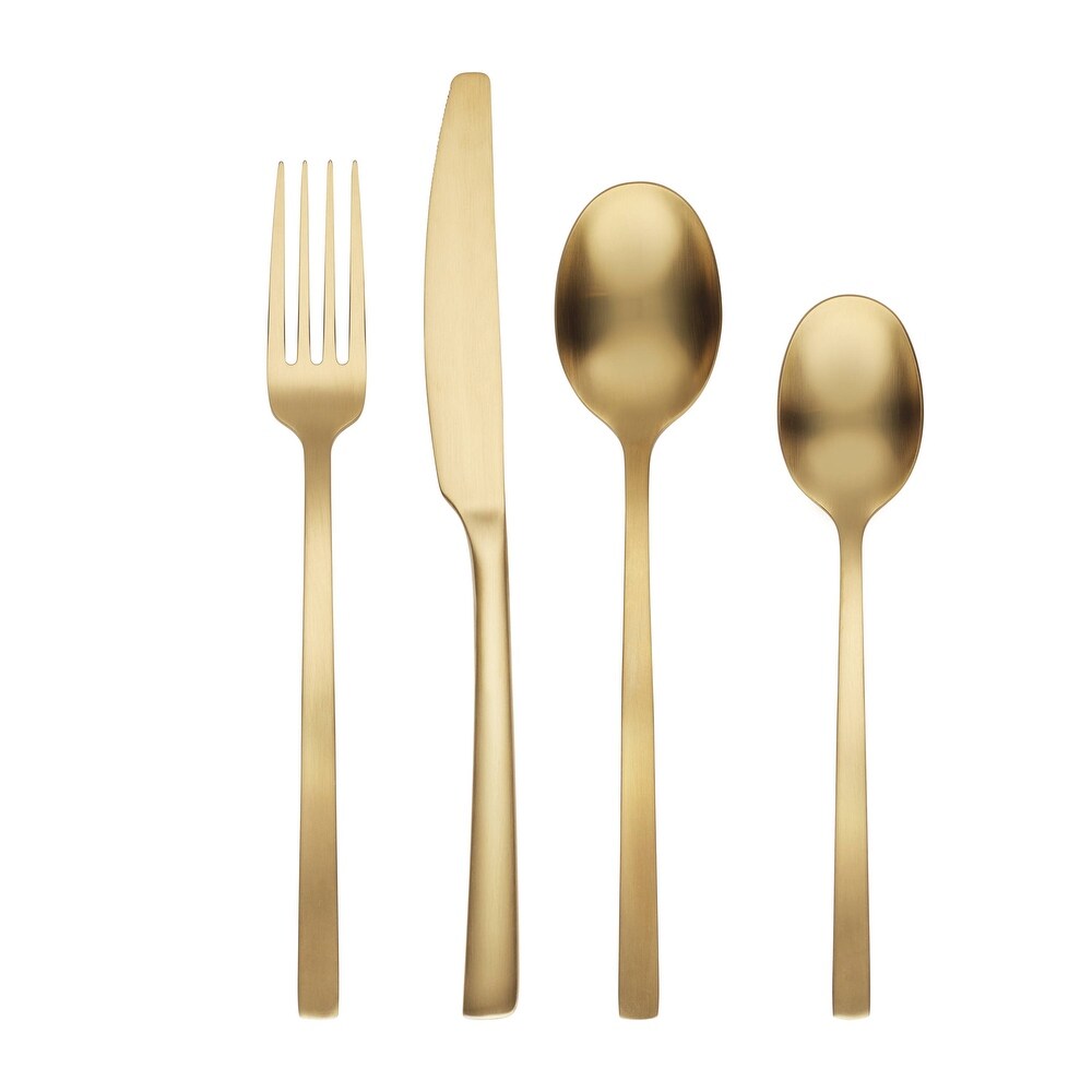 Beacon Gold Satin 16 Piece Flatware Set