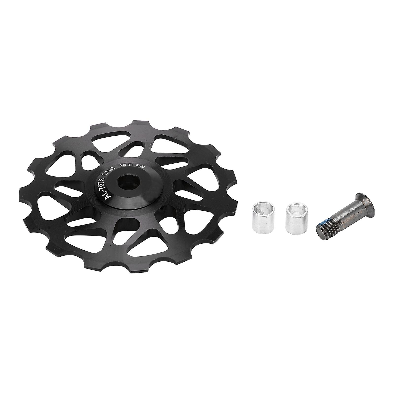 Lebycle Universal 15t Mountain Bicycle Rear Derailleur Bearing Guide Wheel Bike Accessoryblack