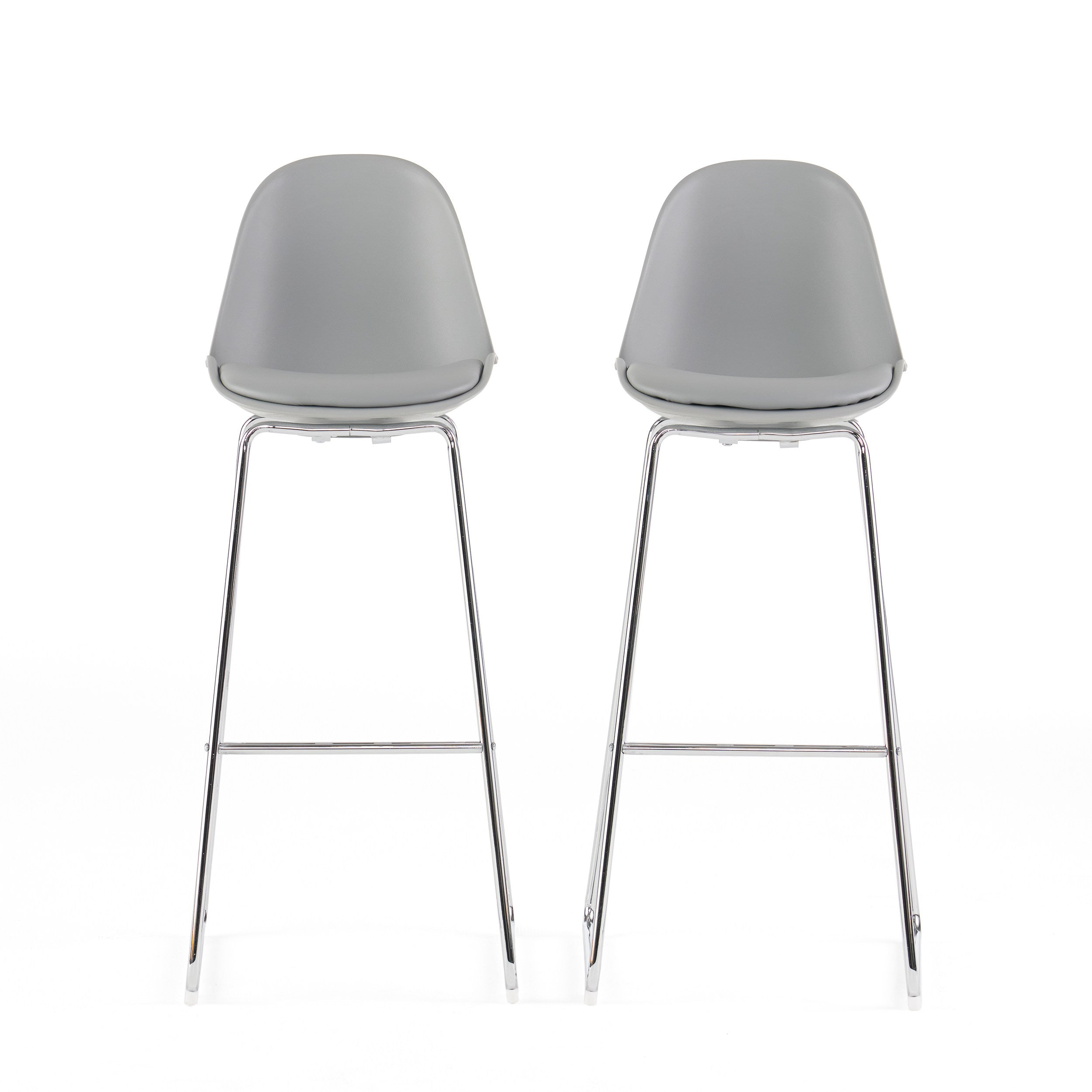 Torney 32-Inch Contemporary Grey Bar Chair (Set of 2)