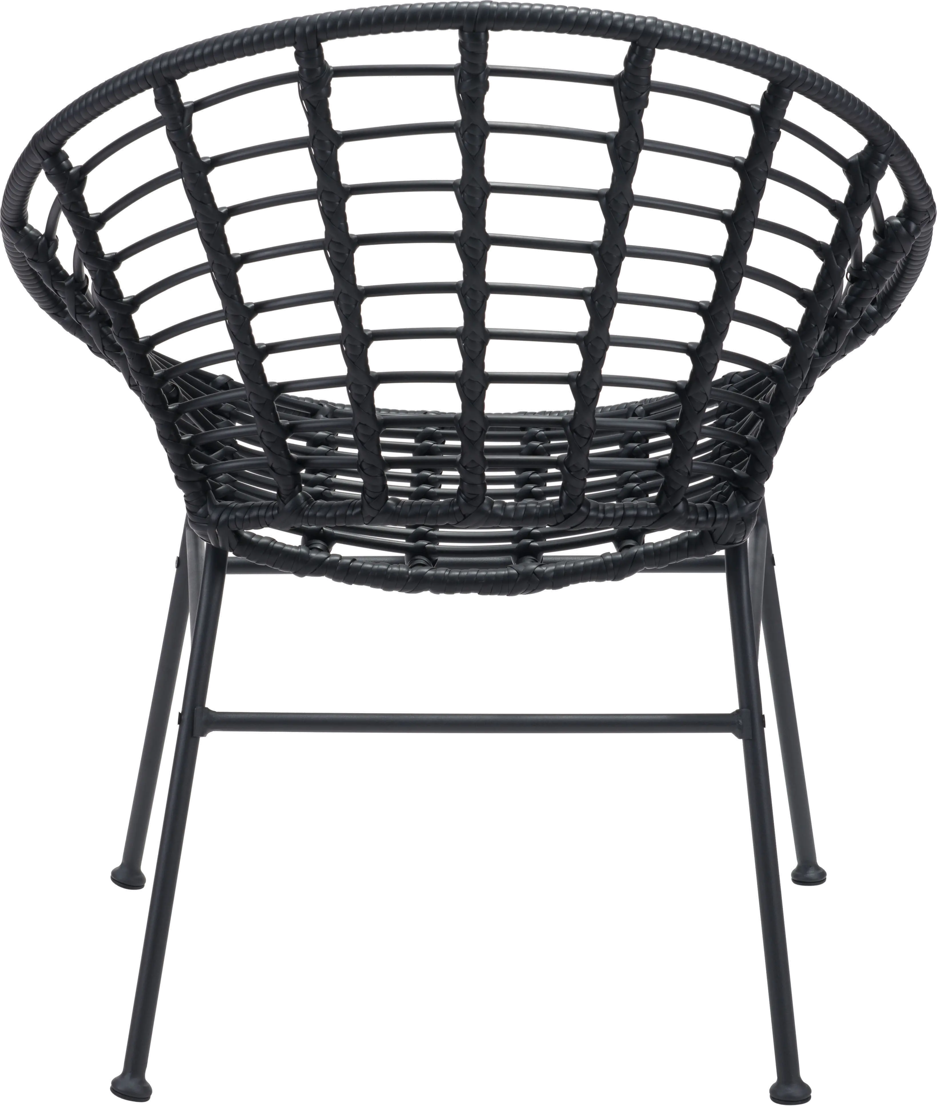 Pair of Black Modern Patio Dining Chairs - Cohen