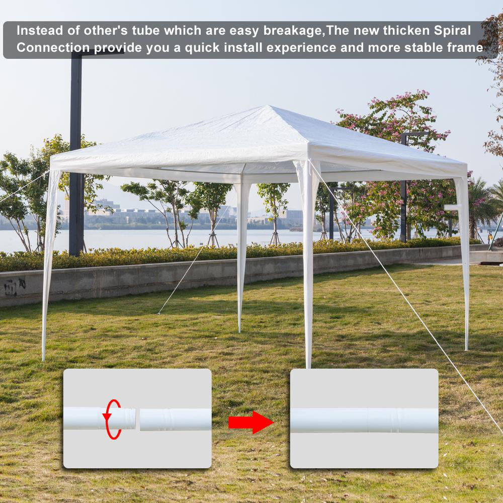 Ktaxon Wedding Canopy Party Tent without Sidewalls for Camping Outside Party BBQ 10x10ft White 18.11 in