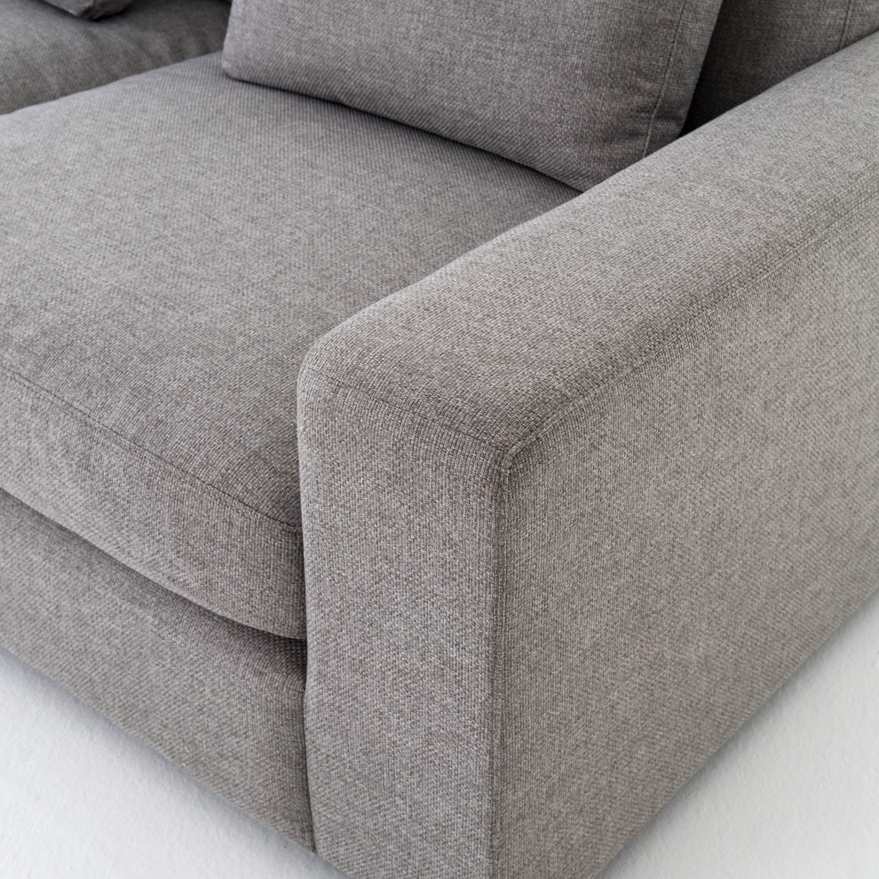 Contemporary Gray Fabric Upholstered Sofa 98 quot  Contemporary   Sofas   by Zin Home  Houzz