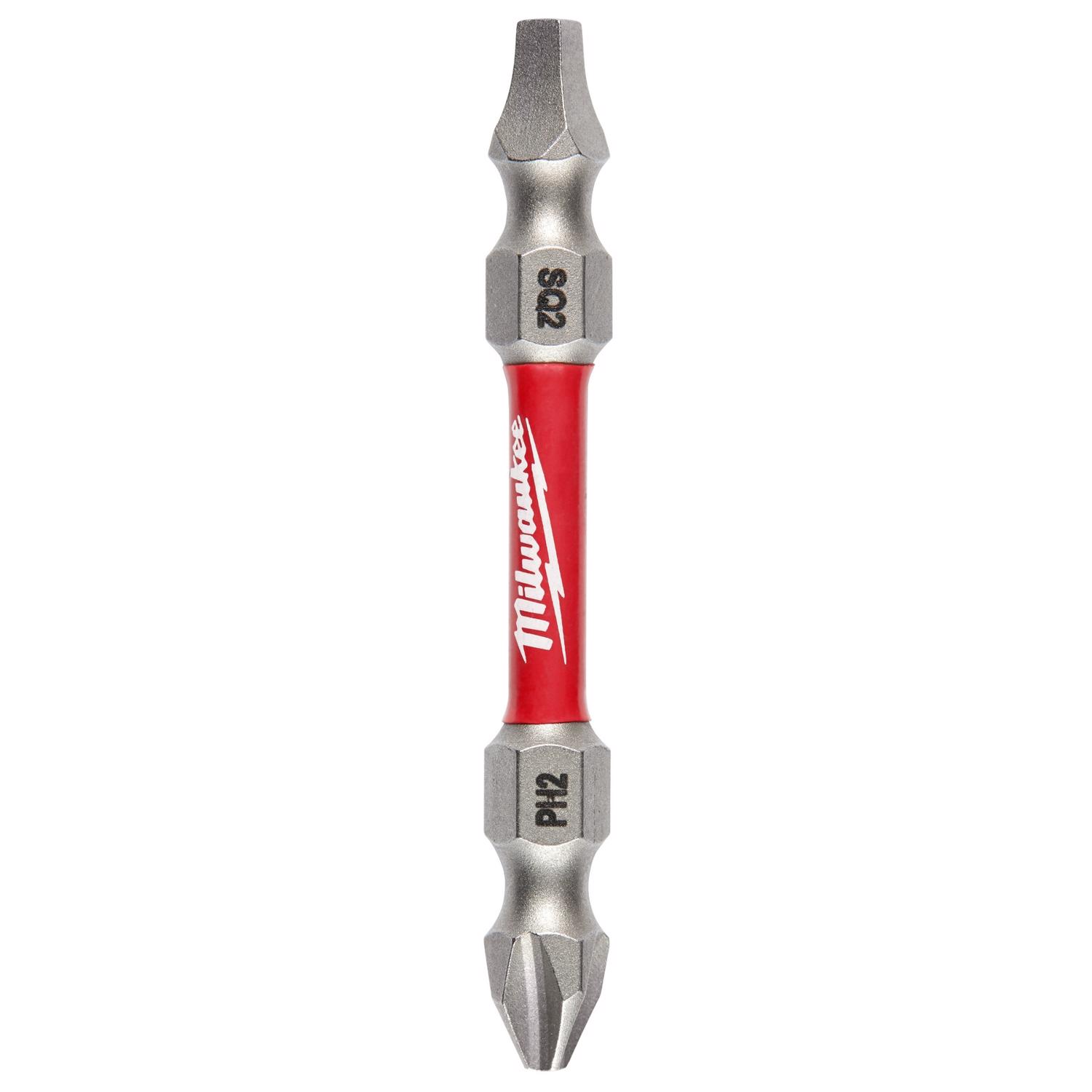 MW Shockwave Phillips/Square PH2/SQ2 X 2-3/8 in. L Impact Double-Ended Power Bit Steel 1 pc