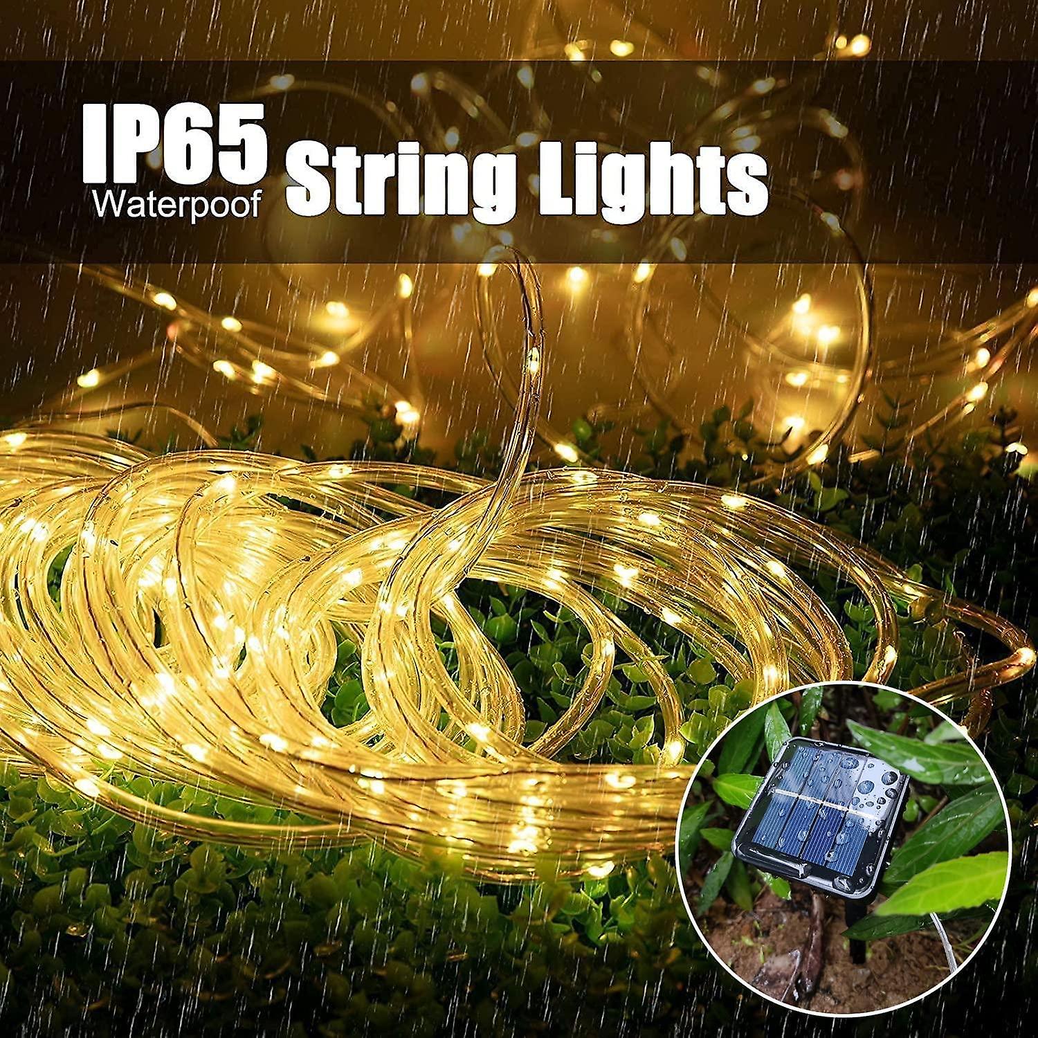 Solar Rope Lights Outdoor 100/200/300 Led 39/72/105 Ft Remote Control Solar Powered Fairy String Lights Ip65 Waterproof 8 Modes