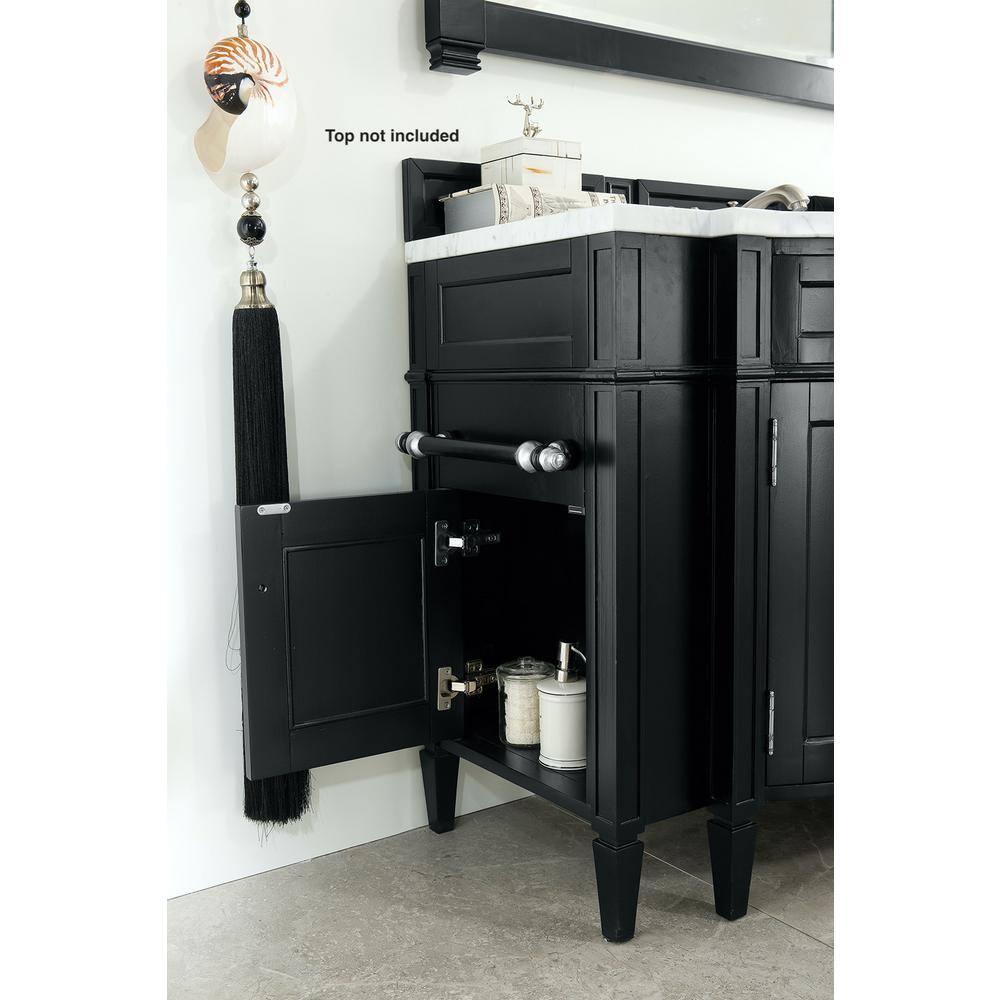 James Martin Vanities Brittany 46.5 in. W x 23 in. D x 32.8 in. H Single Bath Vanity Cabinet Without Top in Black Onyx 650-V46-BKO