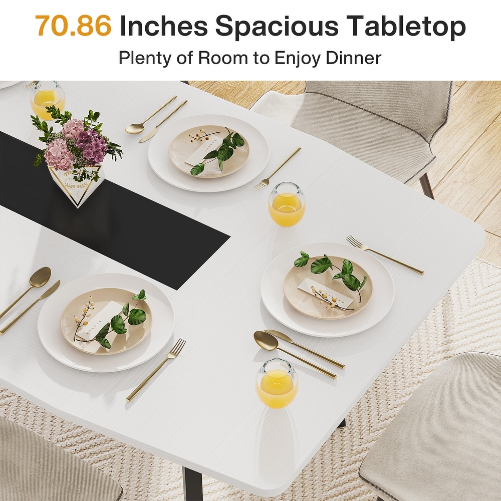 70.86 Inches Industrial Dining Table for 6 8 People