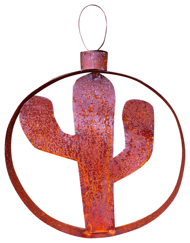 Steel Rustic Steel Cactus Ornament   Southwestern   Christmas Ornaments   by Omar Wysong  Houzz