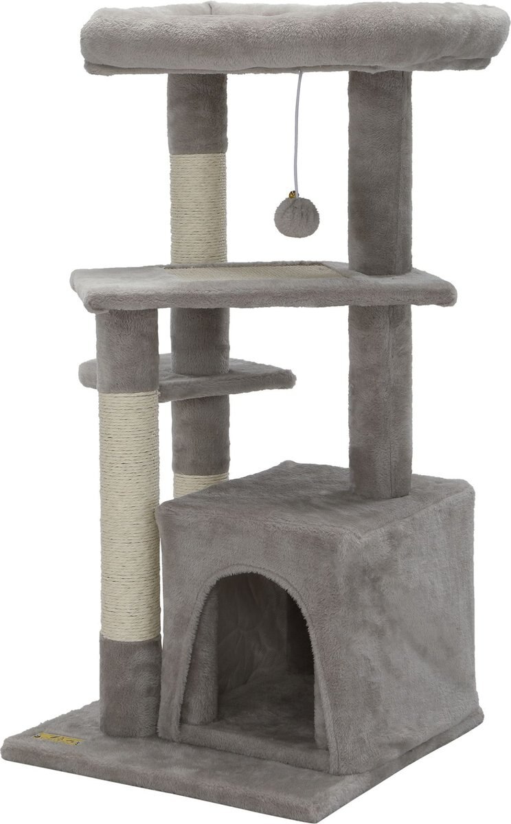 Coziwow by Jaxpety 33-in Small Cat Climbing Tree and Condo， Grey