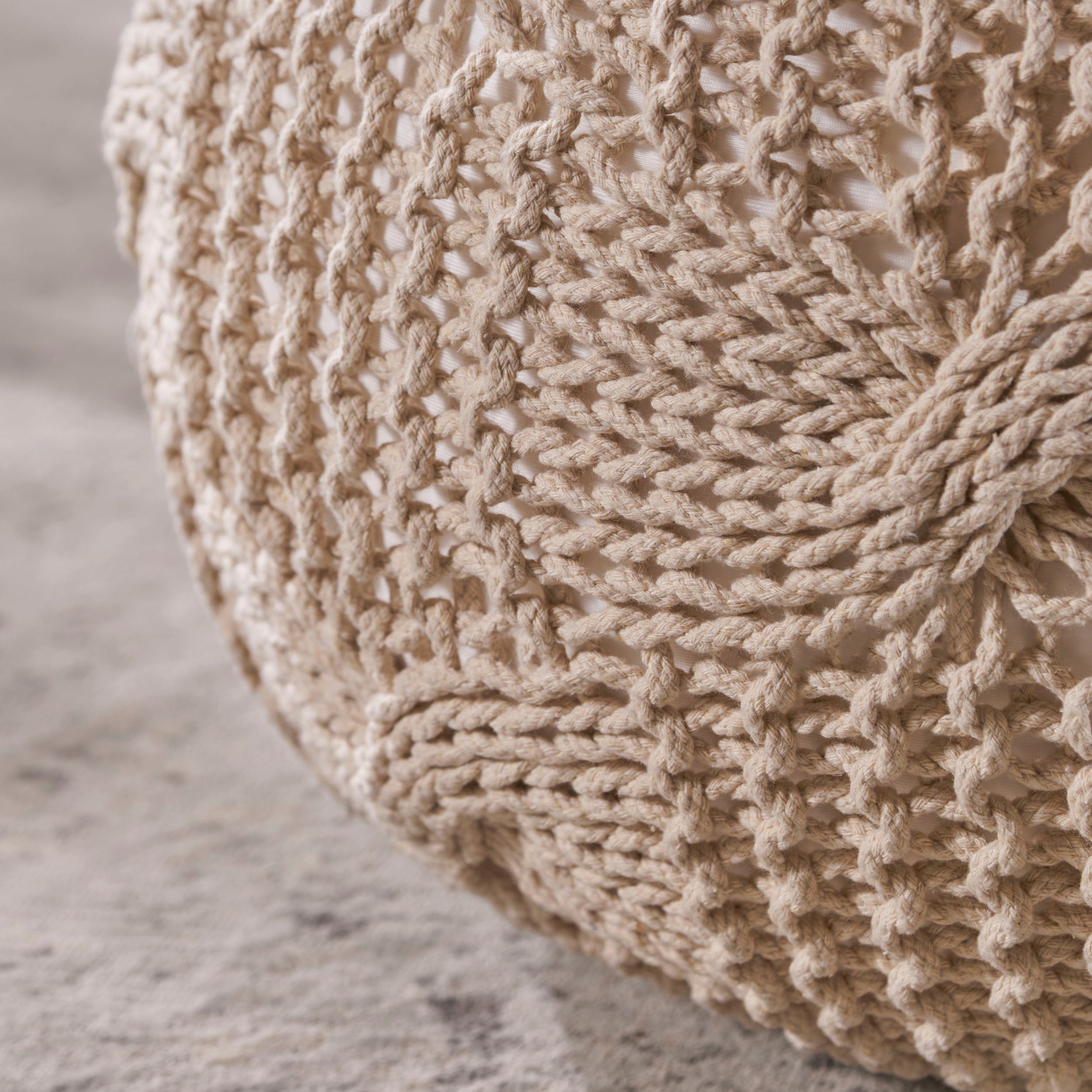 Simi Knitted Cotton Pouf