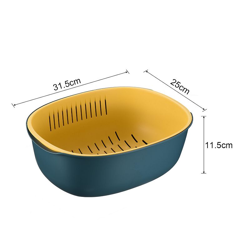 Plastic Drain Basket Bowl Colander， Fruits Vegetable Colander， Food Strainer