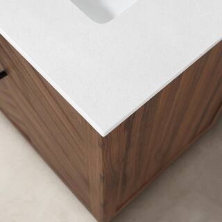 Glacier Bay Huckleberry 48 in. W x 19 in. D x 34.50 in. H Freestanding Vanity in Spiced Walnut with White Engineered Stone Top Huckleberry48SW