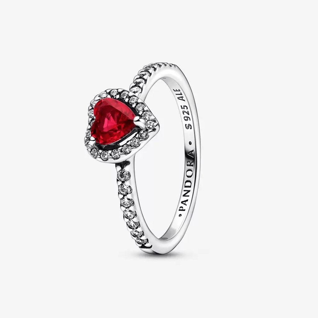 PANDORA  Elevated Red Heart Ring