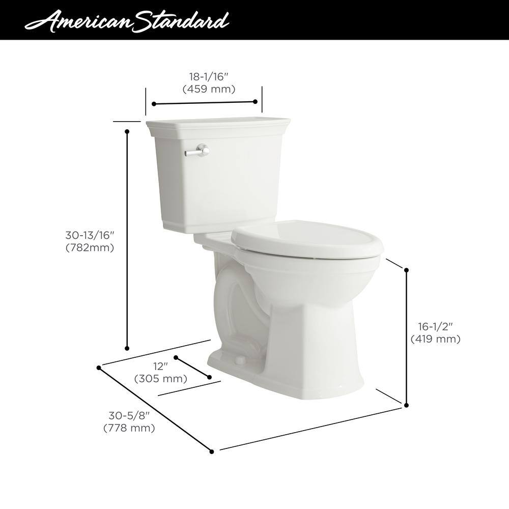 American Standard Optum VorMax Complete Tall Height 2-piece 1.28 GPF Elongated Toilet in White with Slow Close Seat 707AA101.020