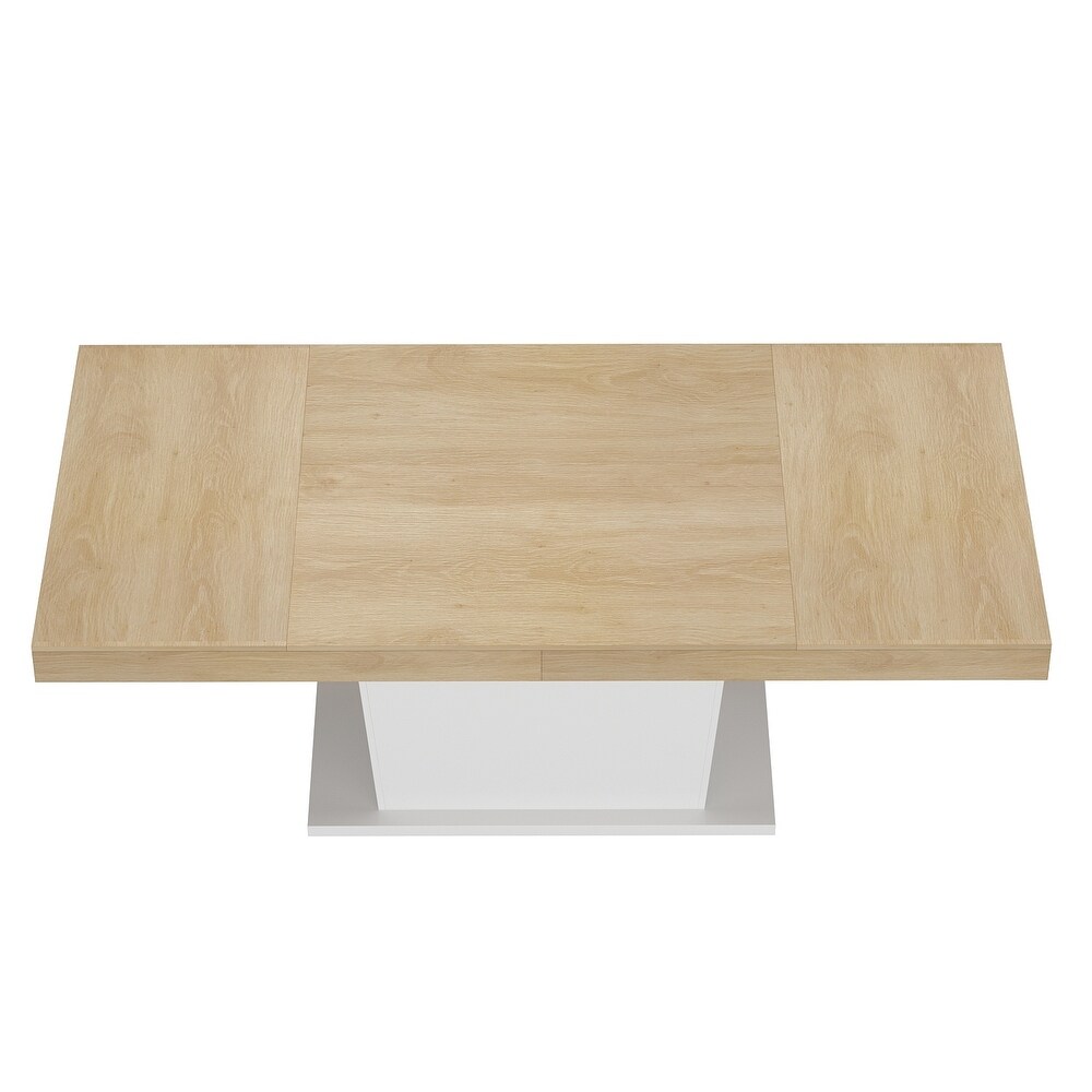 White Solid Wooden Base Rectangular Dinner Table for Dining Room   78.7\