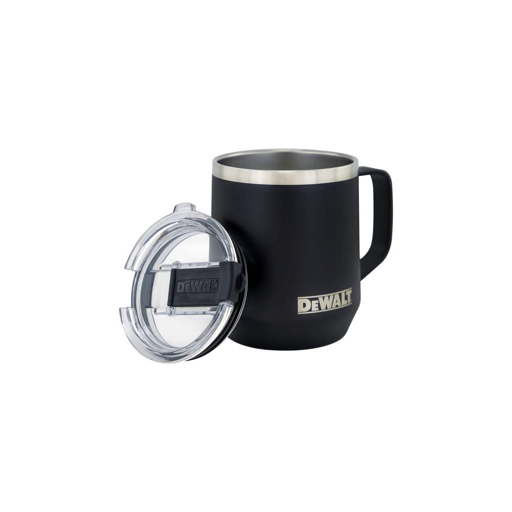 DEWALT Coffee Mug 14oz 18/8 Stainless Steel Black ;