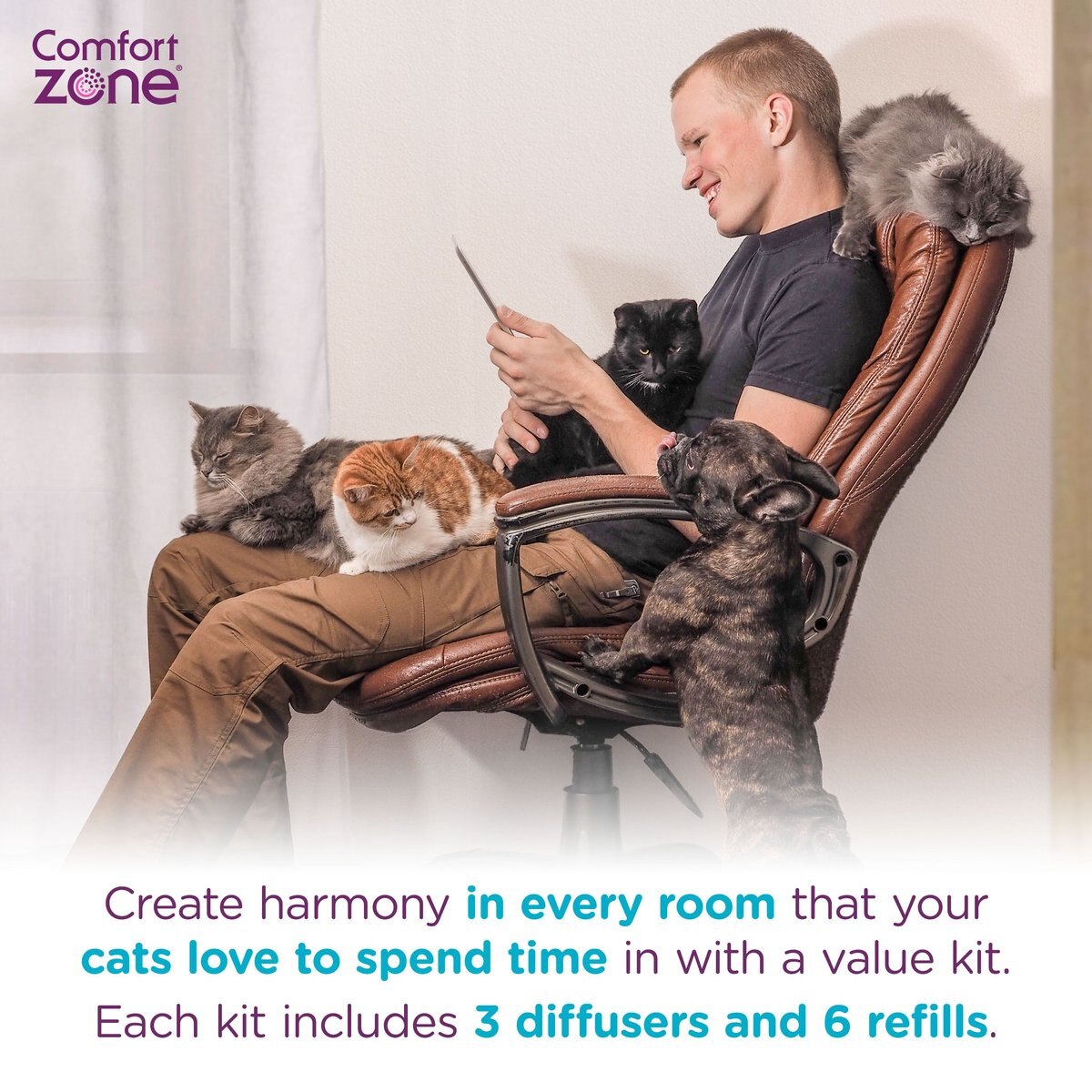 Comfort Zone Multi-Cat Calming Diffuser Home Kit for Cats