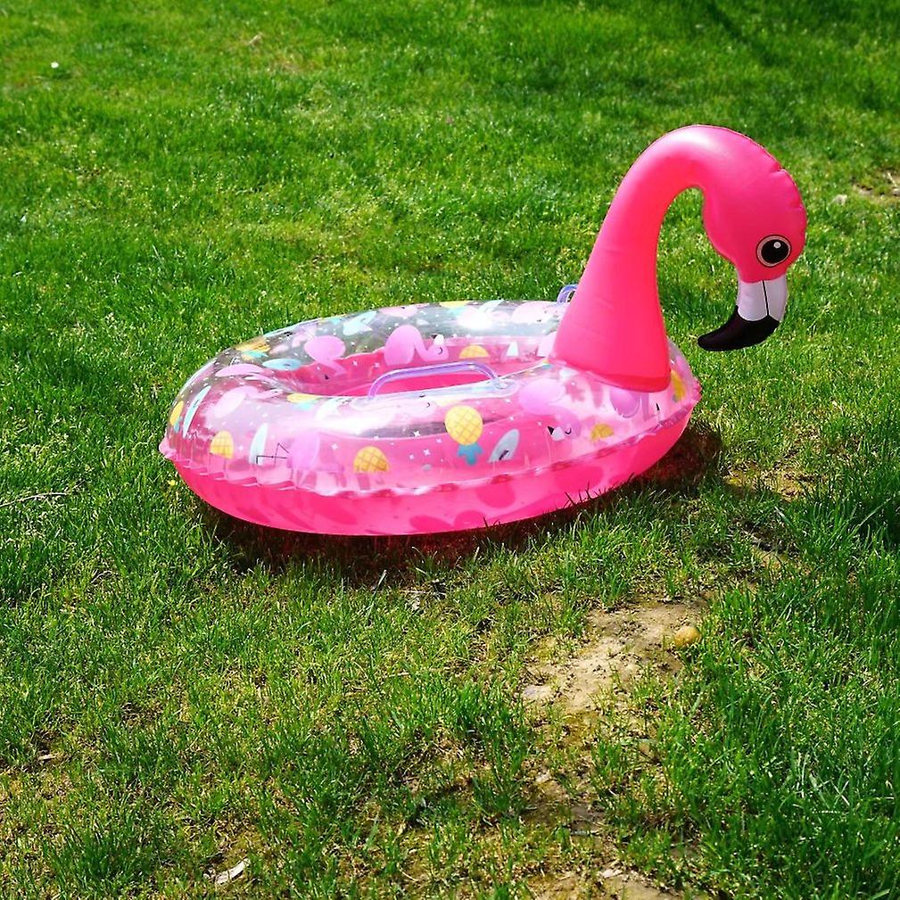 Pink Flamingo Swimming Ring Inflatable Pool Float With Seat For Baby