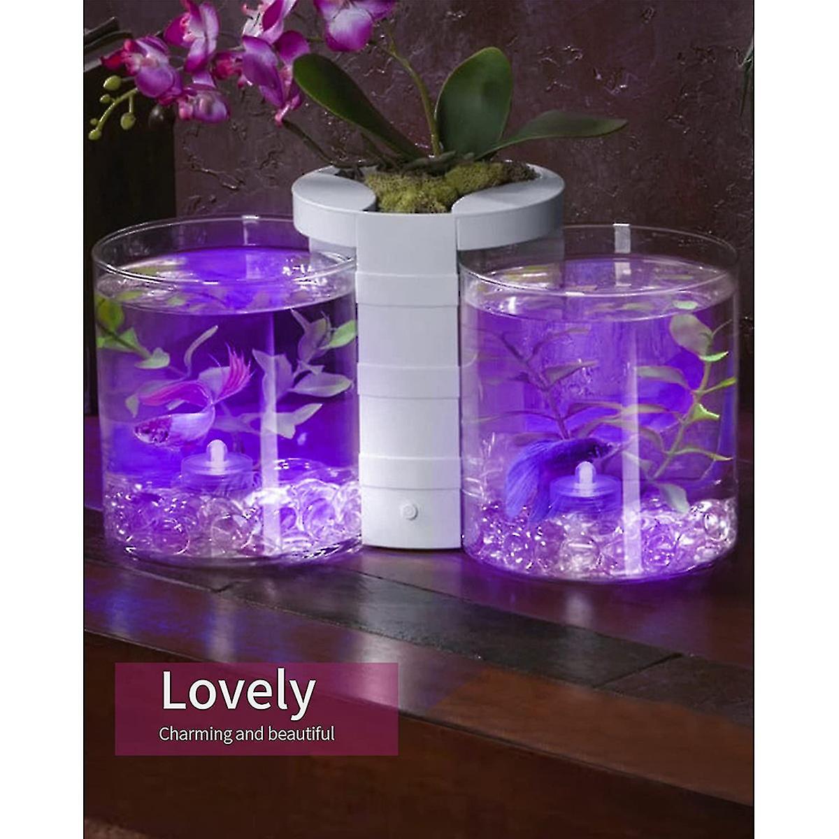 12pcs Submersible Led Light，purple Candle Tea Lights，battery Operated