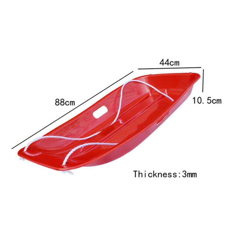 Ejoy 35 in. x 18 in. x 4 in. Downhill Winter Toboggan Snow Sled with Rope (Red 3-Piece) SnowSled35x18x4_Red_3pc