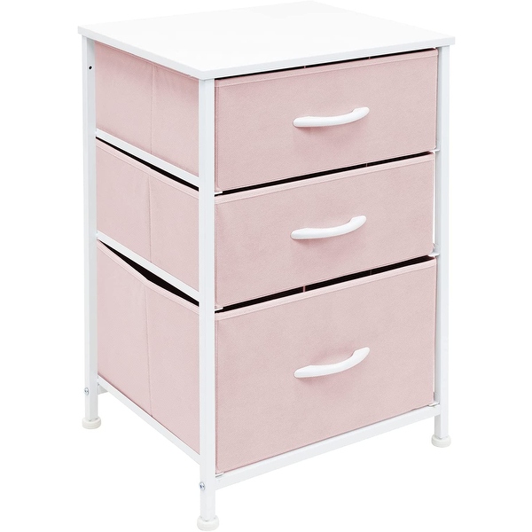 Nightstand 3-Drawer Shelf Storage - Bedside Furniture End Table Chest - - 34483825