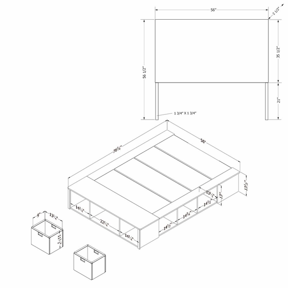 South Shore Avilla Bed and Headboard Set