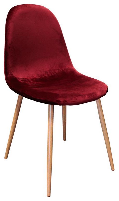 Best Master Velvet Upholstered Dining Side Chair in Bordeaux (Set of 4)   Midcentury   Dining Chairs   by Homesquare  Houzz