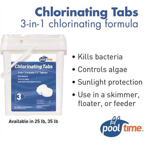 Pool Time 21827PTM 35 lbs. Chlorinating Tablets