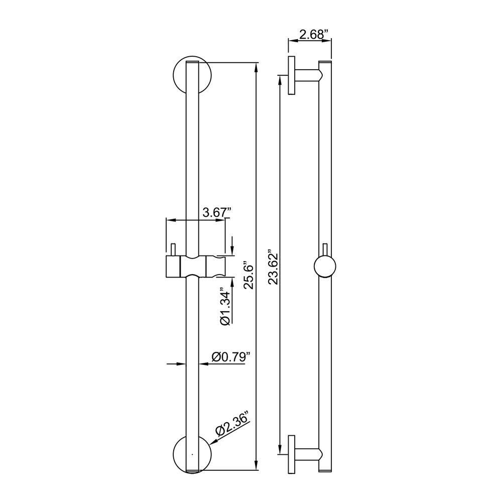 matrix decor 1-Spray Patterns 8.66 in. Wall Mount Handheld Shower Head with Slide Bar in Matte Black MD-RCS91002MB