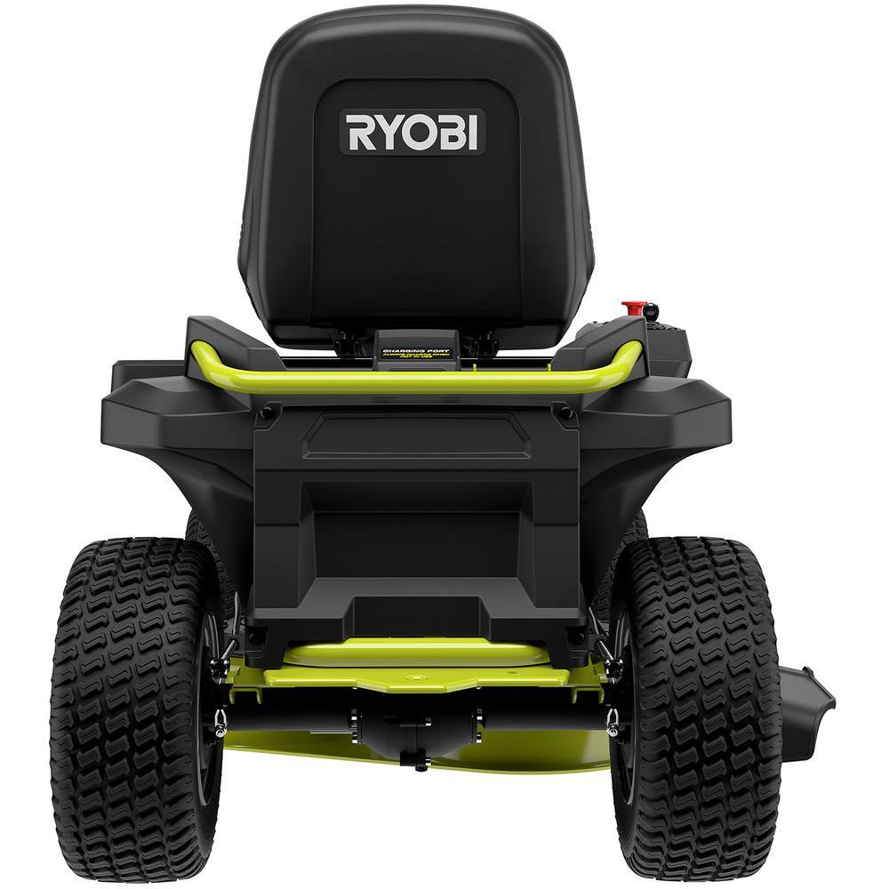 RYOBI 30 in. 48-Volt Brushless 50 Ah Battery Electric Rear Engine Riding Mower and Bagging Kit RY48130-1A