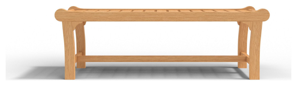 Parc 2 Person Teak Outdoor Bench   Transitional   Outdoor Benches   by Curated Maison  Houzz